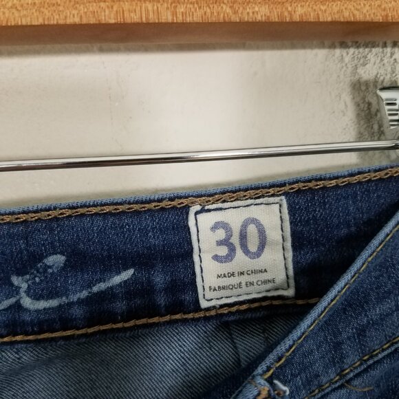 We The Free People Cropped Distressed Jeans Blue Size 30 - Picture 5 of 8